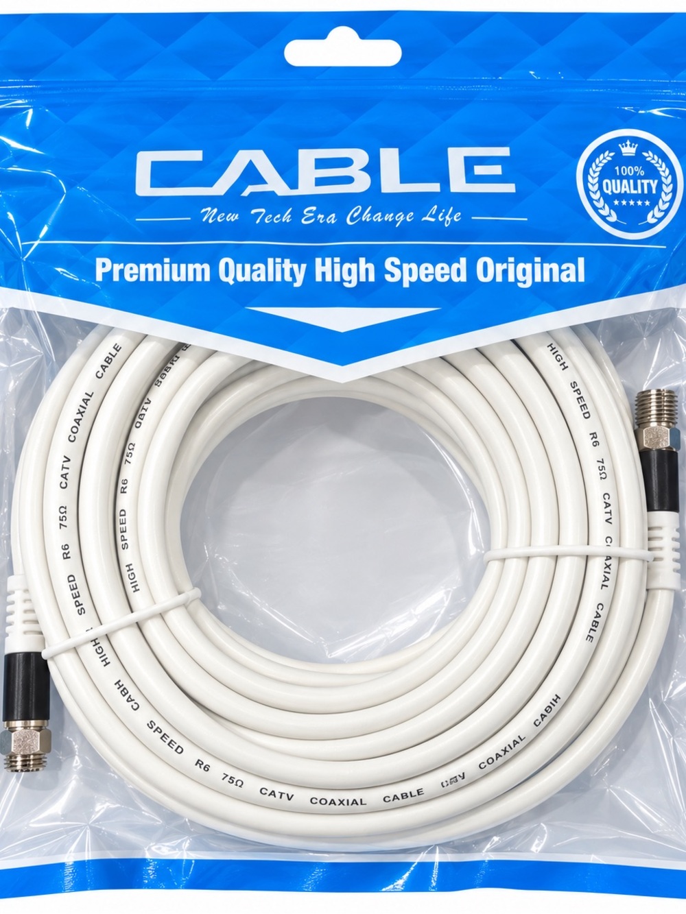 Generic White Coaxial Cable - High Speed